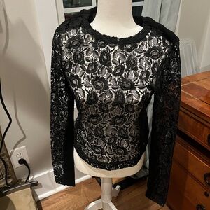 7 for all mankind sweater with lace front solid back high quality M. NWT